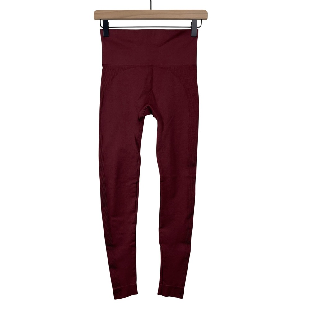 Set Active Sculptflex Leggings High Rise Seamless Small Burgundy Maroon Yoga Gym